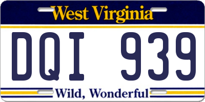 WV license plate DQI939