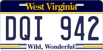 WV license plate DQI942