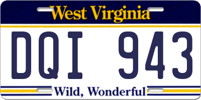 WV license plate DQI943