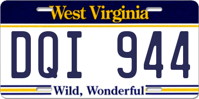 WV license plate DQI944