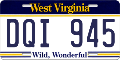 WV license plate DQI945