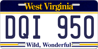 WV license plate DQI950