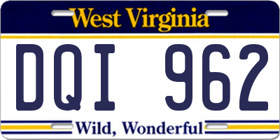 WV license plate DQI962