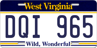 WV license plate DQI965