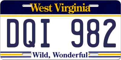 WV license plate DQI982