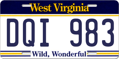 WV license plate DQI983