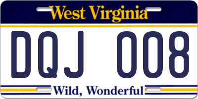 WV license plate DQJ008