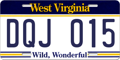 WV license plate DQJ015