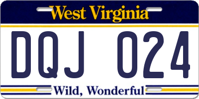 WV license plate DQJ024