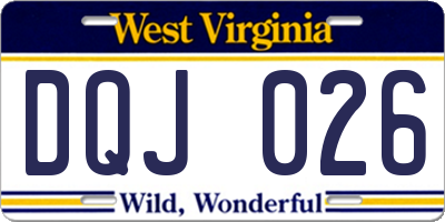 WV license plate DQJ026