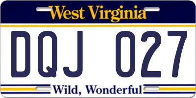 WV license plate DQJ027