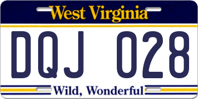 WV license plate DQJ028