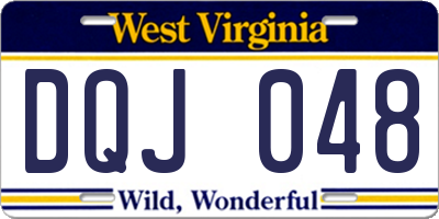 WV license plate DQJ048
