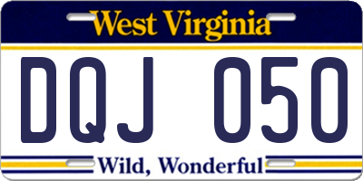 WV license plate DQJ050