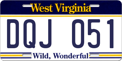 WV license plate DQJ051