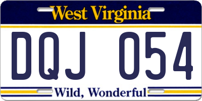 WV license plate DQJ054