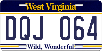WV license plate DQJ064