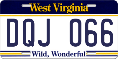WV license plate DQJ066