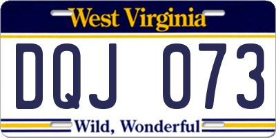 WV license plate DQJ073