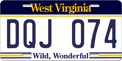 WV license plate DQJ074