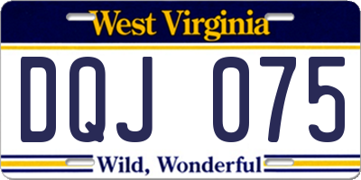 WV license plate DQJ075