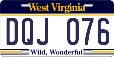WV license plate DQJ076