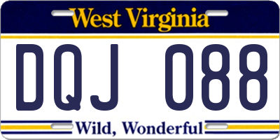 WV license plate DQJ088