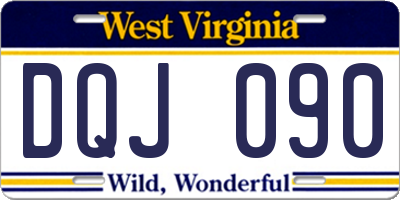 WV license plate DQJ090