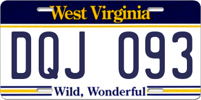 WV license plate DQJ093