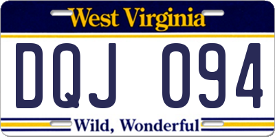 WV license plate DQJ094