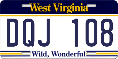 WV license plate DQJ108