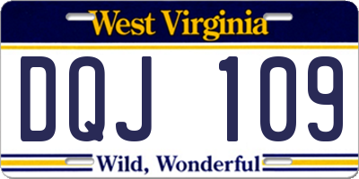 WV license plate DQJ109
