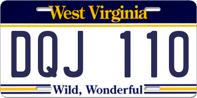 WV license plate DQJ110