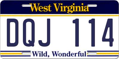 WV license plate DQJ114