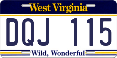 WV license plate DQJ115