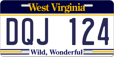 WV license plate DQJ124