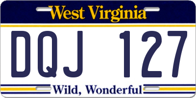 WV license plate DQJ127