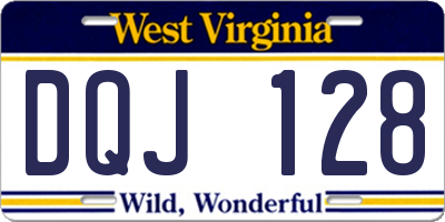 WV license plate DQJ128
