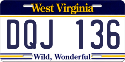 WV license plate DQJ136