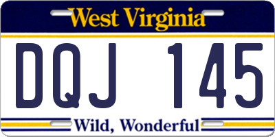WV license plate DQJ145