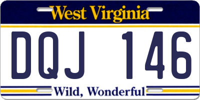 WV license plate DQJ146