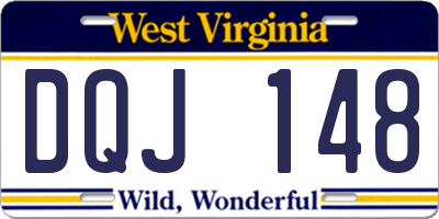 WV license plate DQJ148