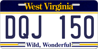 WV license plate DQJ150
