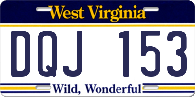 WV license plate DQJ153