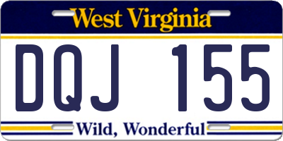 WV license plate DQJ155