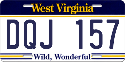 WV license plate DQJ157