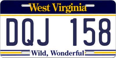 WV license plate DQJ158