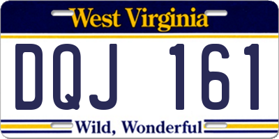 WV license plate DQJ161