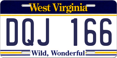 WV license plate DQJ166