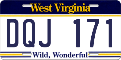 WV license plate DQJ171